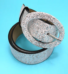 Faux Leather Glitter Belts