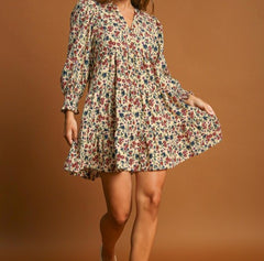 Floral Corduroy Dress