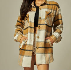 Plaid Oversized Button Down Shacket