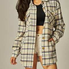 Plaid Oversized Button Down Shacket
