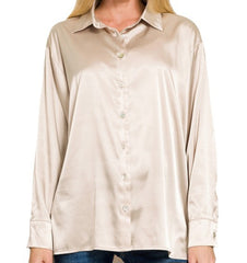 Satin Button Down Top