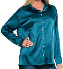 Satin Button Down Top