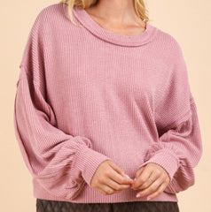 Solid Sweater Top With Back Design