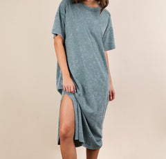 Mineral Washed Midi Dress