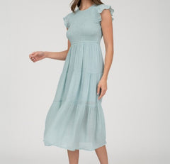 Smocked Tiered Midi Dress