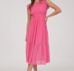 Smocked Tiered Midi Dress