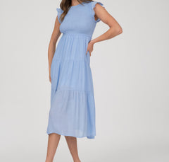 Smocked Tiered Midi Dress