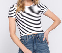 Stripe Seamless Ribbed Top