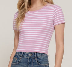 Stripe Seamless Ribbed Top