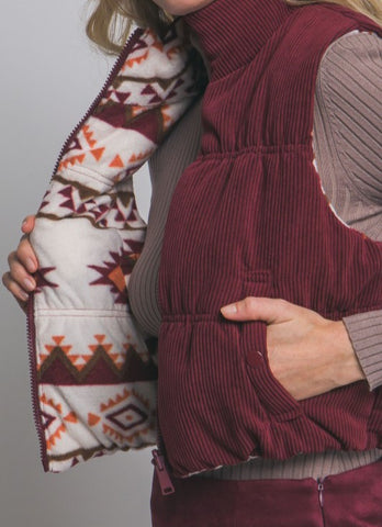 Reversible Corduroy Puffer Vest