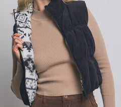 Reversible Corduroy Puffer Vest
