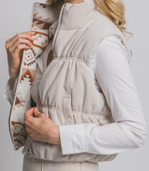 Reversible Corduroy Puffer Vest