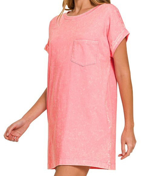Premium Cotton Washed T-Shirt Dress