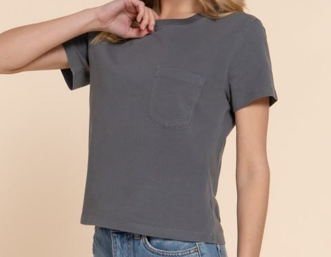 Short Sleeve Pocket Knit Top