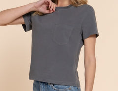 Short Sleeve Pocket Knit Top