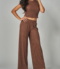 Crinkle Short Sleeve Loungewear Set