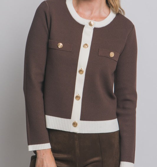 Knitted Jacket With Jewel Buttons