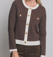 Knitted Jacket With Jewel Buttons