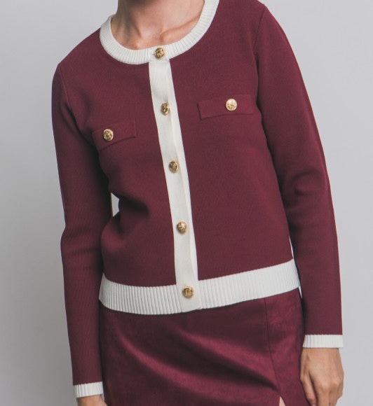Knitted Jacket With Jewel Buttons