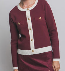 Knitted Jacket With Jewel Buttons