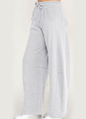 Fleece Baggy Barrel Leg Fit Mid Rise Sweatpants