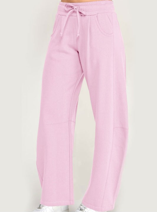 Fleece Baggy Barrel Leg Fit Mid Rise Sweatpants