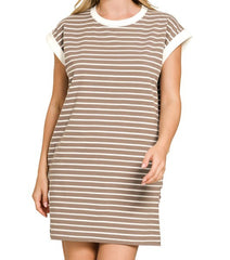Striped Contrast T-Shirt Dress