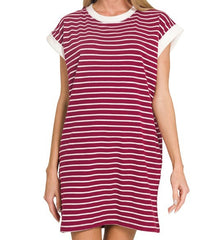 Striped Contrast T-Shirt Dress