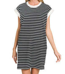 Striped Contrast T-Shirt Dress