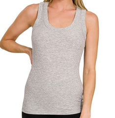 Ribbed Scoop Neck Tank Top