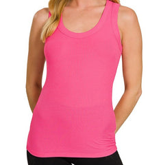 Ribbed Scoop Neck Tank Top