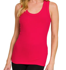 Ribbed Scoop Neck Tank Top