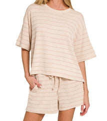Striped Tee/Shorts Set