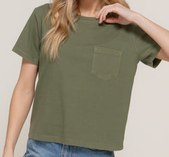 Short Sleeve Pocket Knit Top
