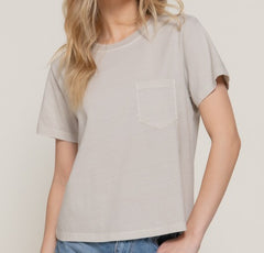 Short Sleeve Pocket Knit Top