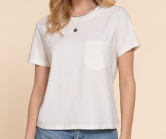 Short Sleeve Pocket Knit Top