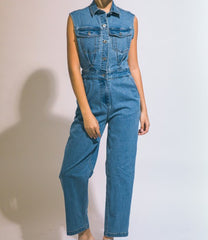 Denim Sleeveless Jumpsuit