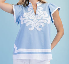 Linen V-Neck Top