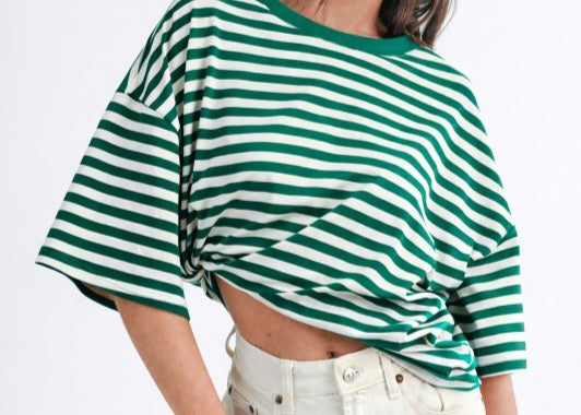 Oversized Stripe Boyfriend Tee