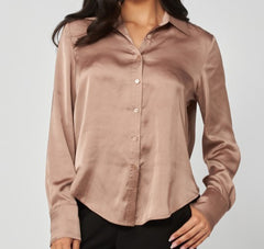 Satin Button-Up Top