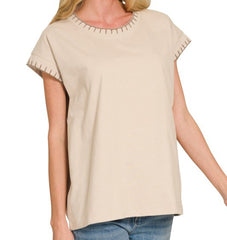 Stitch Detailed Oversize Top