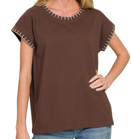 Stitch Detailed Oversize Top
