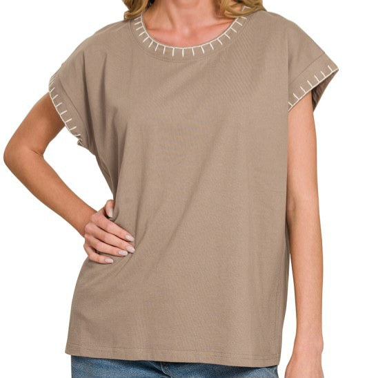 Stitch Detailed Oversize Top
