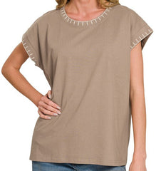 Stitch Detailed Oversize Top