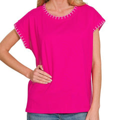 Stitch Detailed Oversize Top