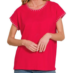 Stitch Detailed Oversize Top