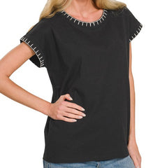 Stitch Detailed Oversize Top