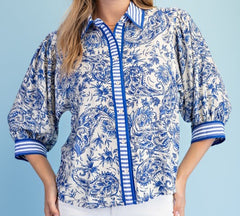 Floral Print Button Down Top