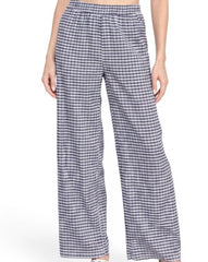 Gingham Pattern Wide Leg Pants