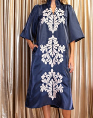 Shimmery V-Neck Midi Dress